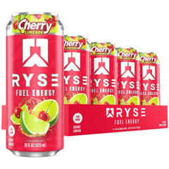 RYSE Up Supplements front can showing Cherry Limeade flavor and clean energy