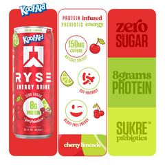 RYSE Up Supplements close-up of fizzed can top showing crisp carbonation and refreshment