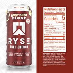 RYSE Up Supplements can side label highlighting nootropics and sugar-free claim