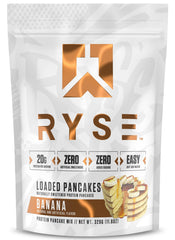 RYSE Up front packaging showing banana flavor and nutrition benefits