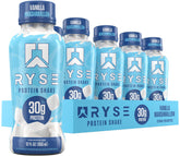 RYSE front bottle shot showing vanilla marshmallow flavor and easy grab convenience
