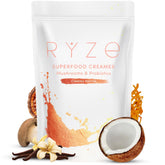 RYZE SUPERFOODS front packaging showing jar and label, clear product identity and organic benefit