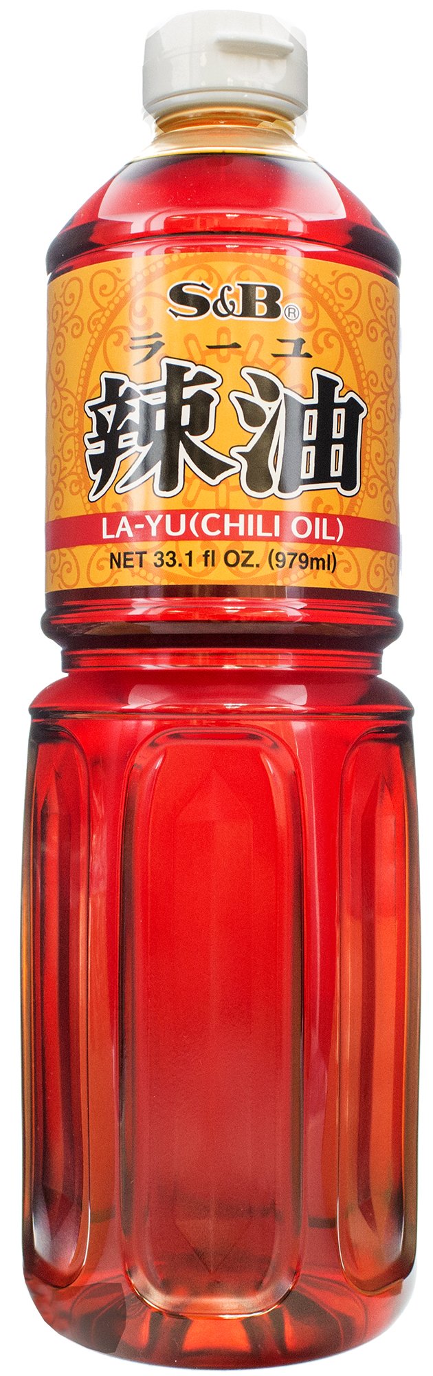 S&B Layu sesame chili oil bottle front view showing label and volume, great for pantry use