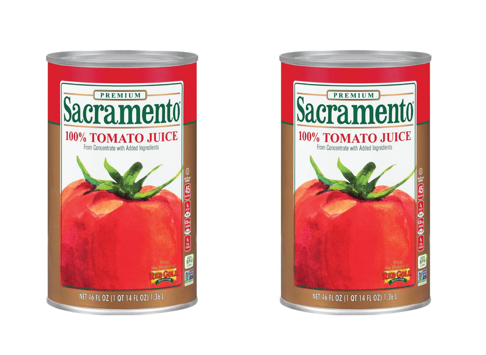 Sacramento front packaging showing two 46 oz cans and clear branding for pantry storage benefit