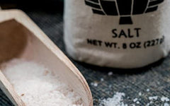 Sacred Valley Salt pouch stitching and label close-up showing handmade quality