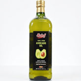 Sadaf avocado oil front glass bottle showing clear labeling and glass benefit