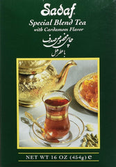 Sadaf front packaging showing 16 oz box and cardamom visuals for clear storage