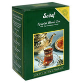 sadaf front packaging showing 8 oz cardamom tea and brand clarity