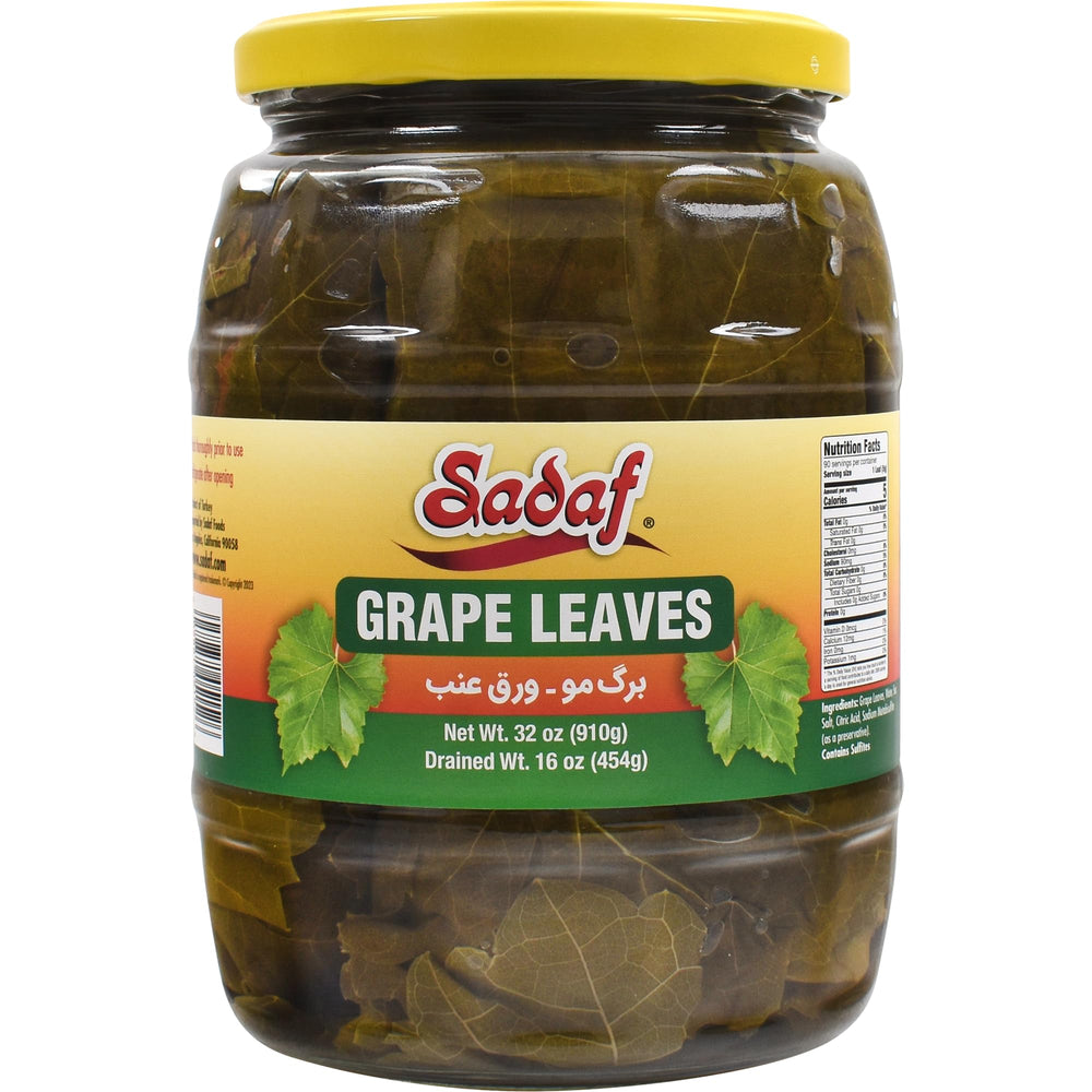 Sadaf jar front showing grape leaves, convenient ready-to-use ingredient