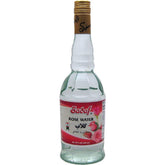 Sadaf front bottle view showing clear rose water and readable branding benefit: authentic aroma