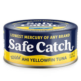 Safe Catch front packaging showing six-pack and brand benefit