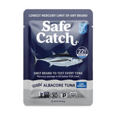 Safe Catch front packaging showing 3oz pouch and low sodium benefit