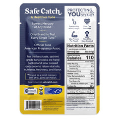Safe Catch close-up tuna flake texture highlighting natural slow-cooked moisture
