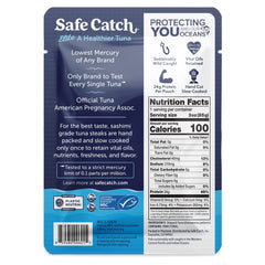 Close-up of tuna flakes texture from Safe Catch showing natural quality and freshness