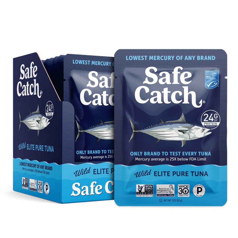 Safe Catch front packaging showing brand and low-mercury claim for reassurance