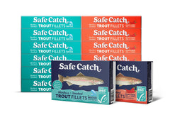 Safe Catch front packaging showing 12-pack and nutritional callouts