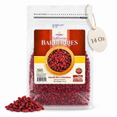 Saffronia front package view showing 14 oz barberries and benefits
