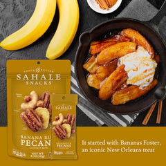 Sahale Snacks banana chips and diced banana detail providing crunchy fruity contrast