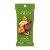 Sahale Snacks front pouch showing mango tango branding and portability benefit