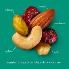 Sahale Snacks open pouch revealing mixed nuts and fruit for immediate snacking