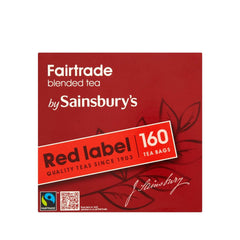 Sainsbury's front packaging showing Fairtrade seal and convenient 160 count