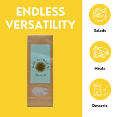 Sal de Ibiza fleur de sel poured into jar for easy everyday use