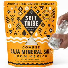 Salt Tribe front packaging showing 15 oz resealable bag and brand benefit