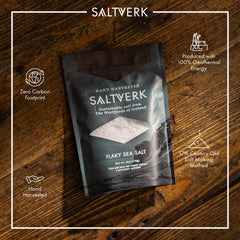 Saltverk sea salt sprinkled on steak for finishing and bold flavor
