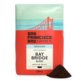 San Francisco Bay front packaging of Bay Bridge Blend 28 oz showing brand and benefits
