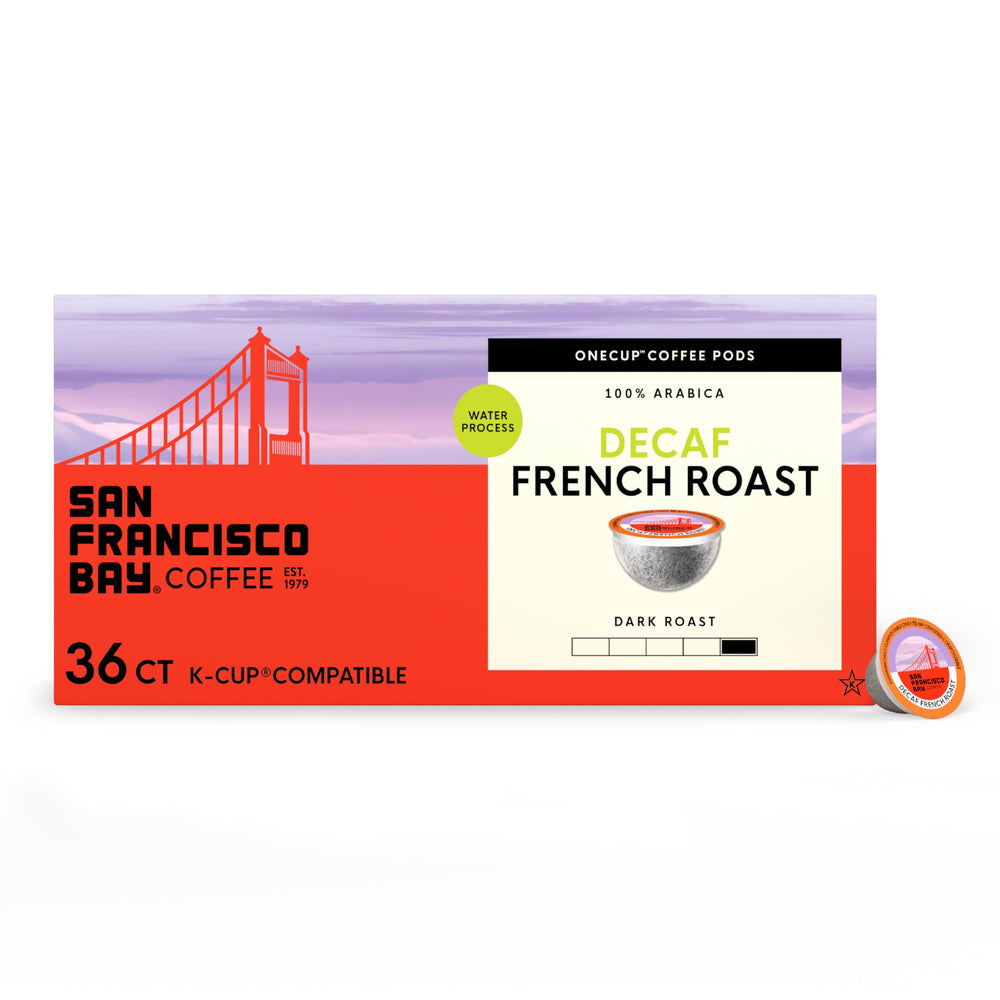 SAN FRANCISCO BAY front packaging showing 36-count and bold roast benefits