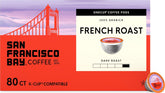 San Francisco Bay box front showing 80-count pods and bold roast benefits