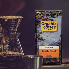 SAN FRANCISCO BAY product label close-up showing roast level organic certification and process
