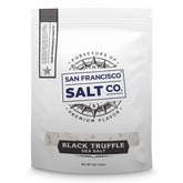 San Francisco Salt Company front pouch showing 5 oz resealable gourmet salt benefit: easy storage