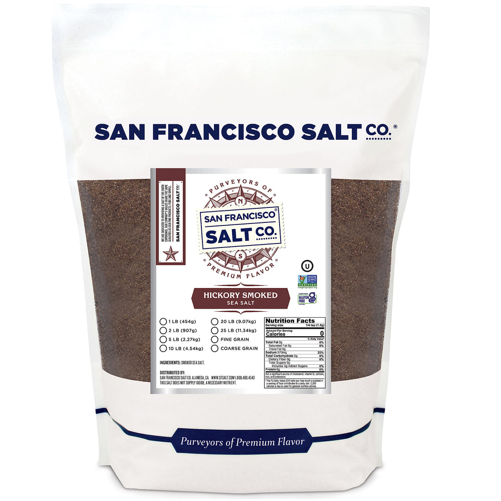San Francisco Salt Company front packaging showing 2 lb bag and product benefit