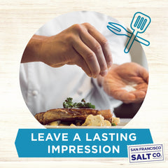 San Francisco Salt Company salt filling a grinder for easy tabletop seasoning