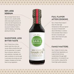 San-J used as a dipping sauce for sushi showing vibrant flavor enhancement