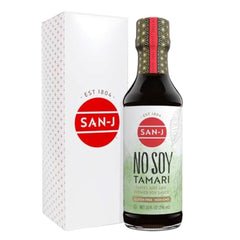 San-J front bottle shot showing product and easy pouring benefit