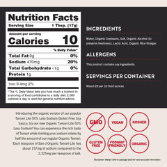 San-J label close-up highlighting organic and gluten-free certification benefits