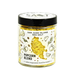 San Juan Island Sea Salt front jar showing label and seasoning benefit of clean coastal salt