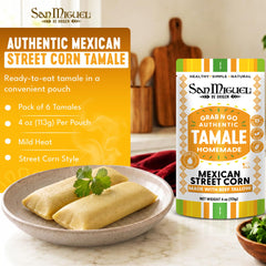 San Miguel de Origen heated tamale in pouch ready to eat, convenient hot meal