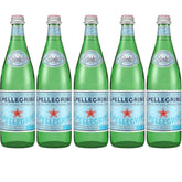 San Pellegrino front packaging shows premium glass bottle and elegant presentation