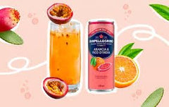 San Pellegrino pomegranate bottle label close-up highlighting authentic fruit juice