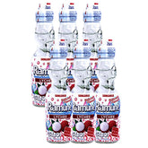 Sangaria ramune lychee front packaging showing labels and bottle design, evokes authenticity