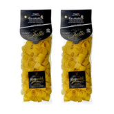 Sanniti front packaging showing gluten-free Calamarata and Italian origin, convenient pack