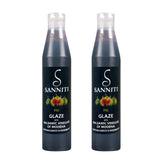 Sanniti front bottle view showing elegant fig balsamic glaze, enhances presentation