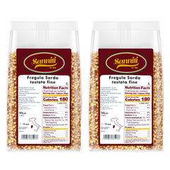 Sanniti front packaging showing two 17.6 oz bags and organic label benefit