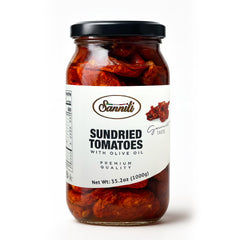 Sanniti front jar showing 35 oz packaging and shelf-ready benefit
