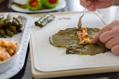 Sanniti leaf detail focusing on veins and consistent thickness for stuffing