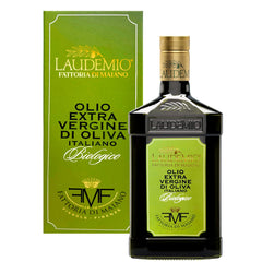 Sanniti Laudemio front bottle showing elegant packaging and premium appeal