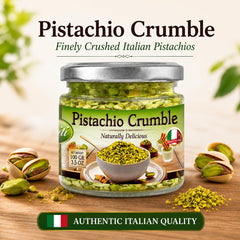 Sanniti pistachio sprinkled on gelato adding crunch and visual appeal